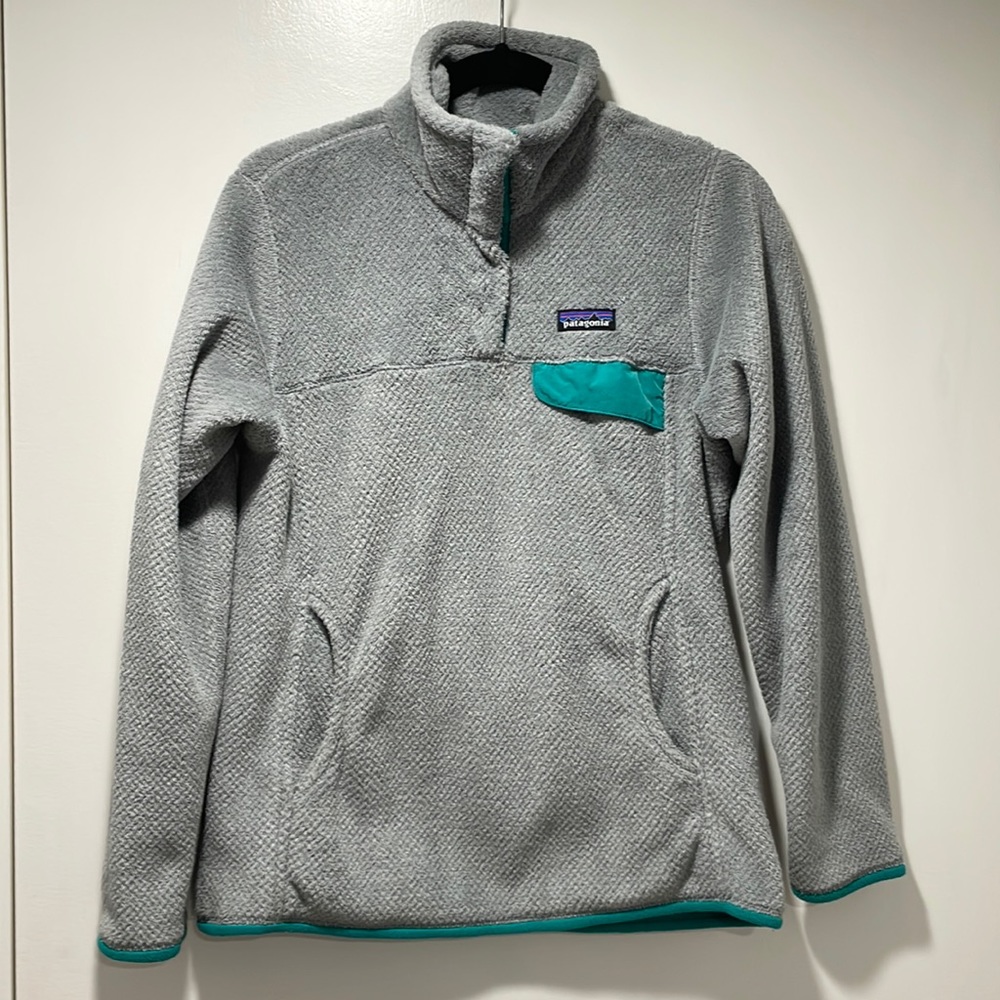 Patagonia Womens Re-Tool Snap Fleece Pullover Jacket medium Gray